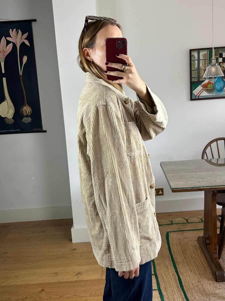 Beige Jumbo Cord Jacket - M