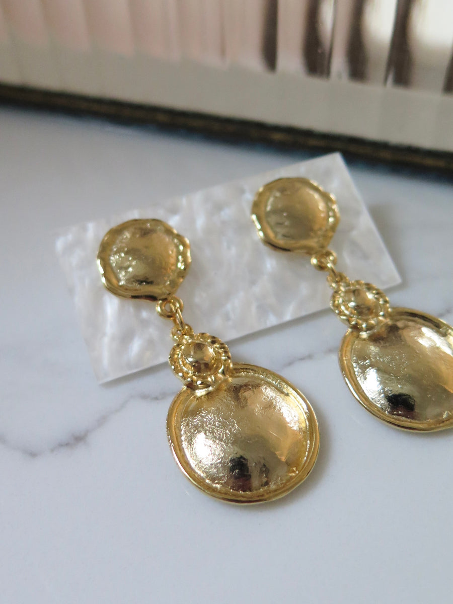 Gold Plated Statement Circle Earrings