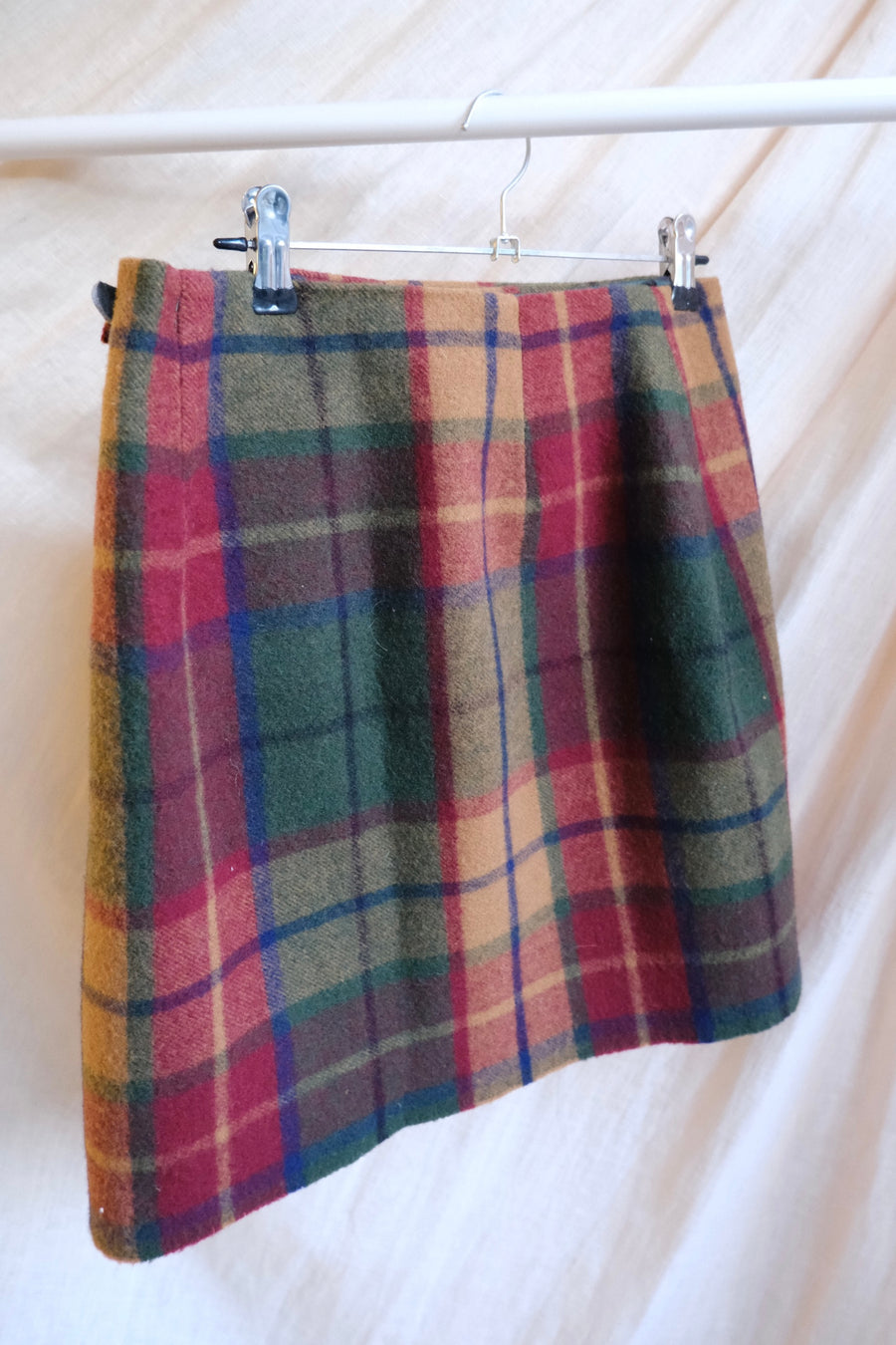 Check Fringed Skirt - UK 8