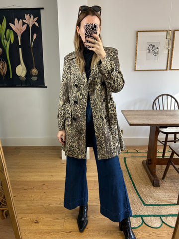 Leopard Trench Coat - S/M