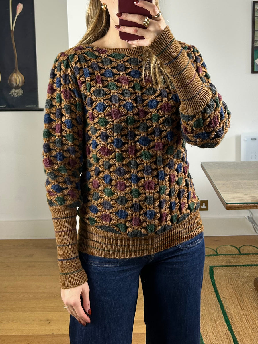 Brown Knit Jumper - S