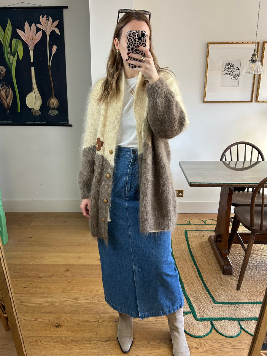 Floral Mohair Cardigan - L