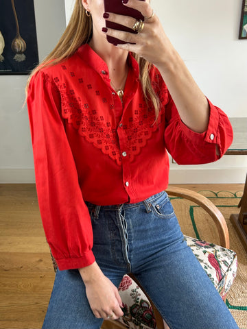 Red Lace Shirt - M-L