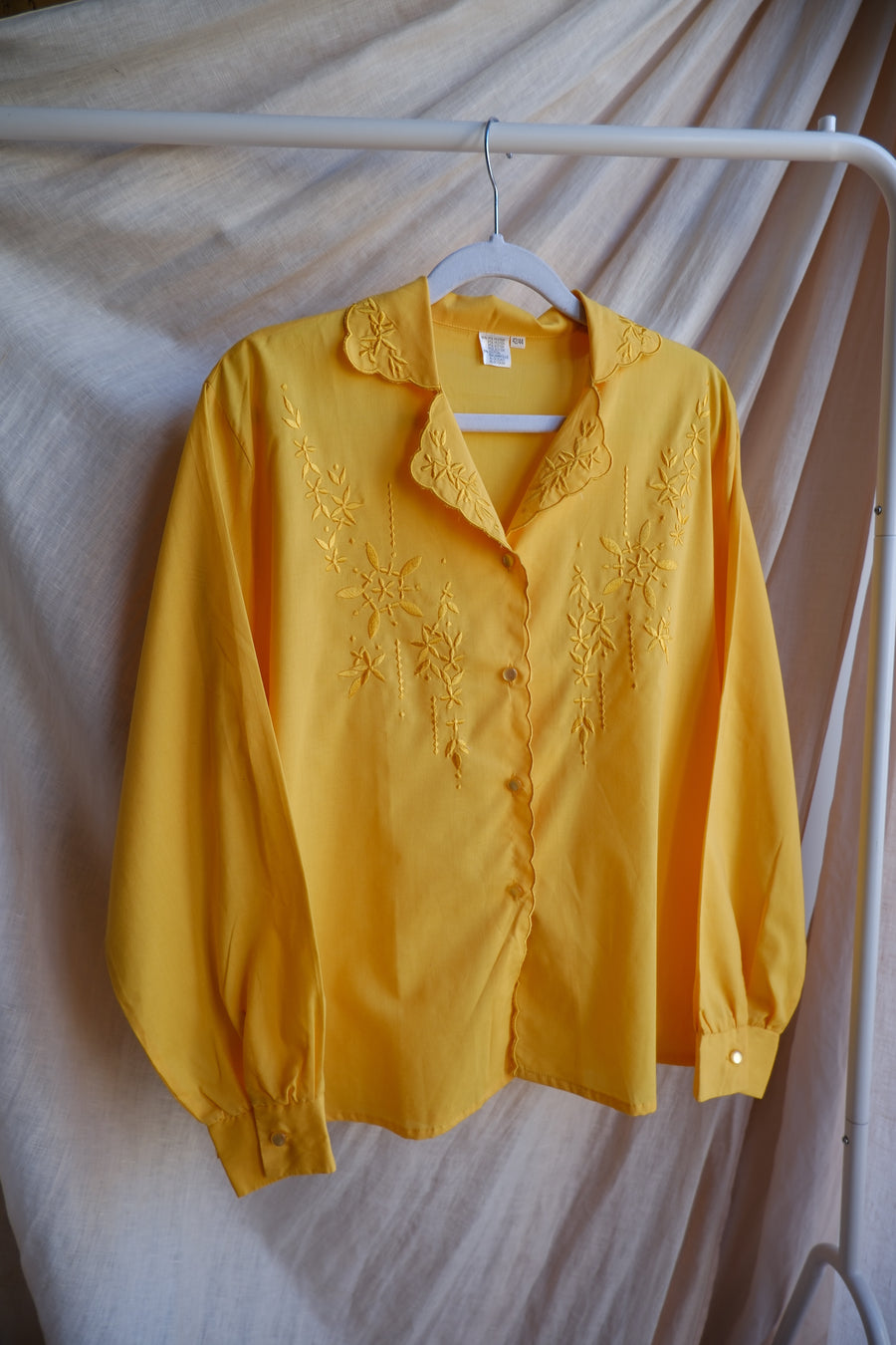 Yellow Embroidered Blouse - M/L