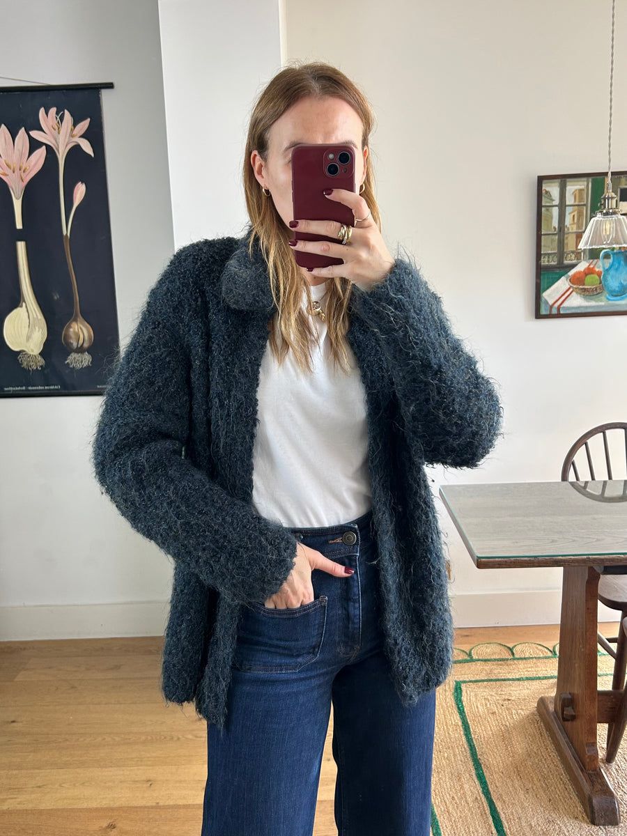 Wool & Mohair Cardigan - M