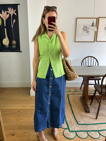 Green Linen Shirt - S/M