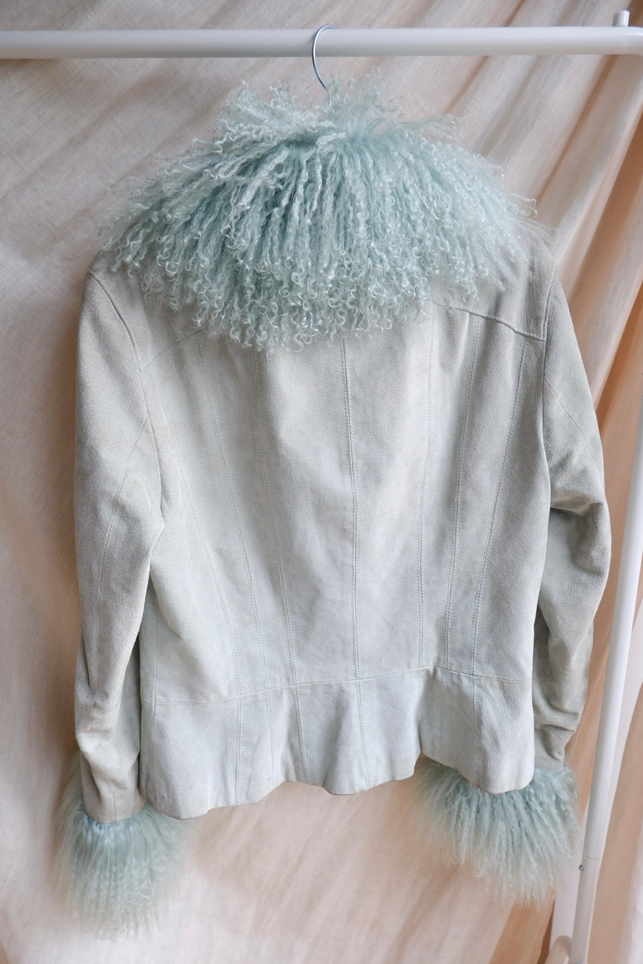 Green Mongolian Fur Jacket - S