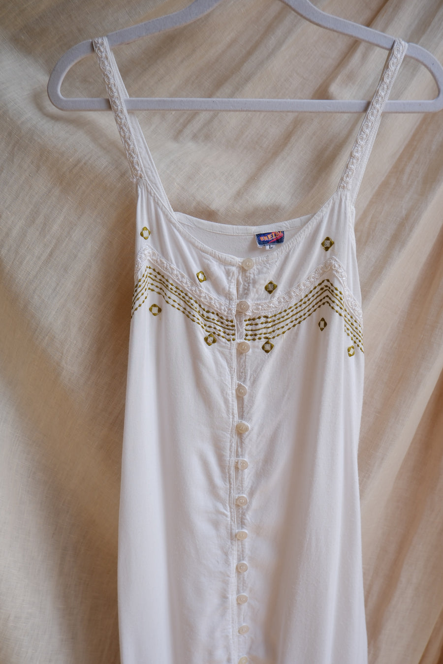 White Embroidered Maxi Dress - UK 12-14