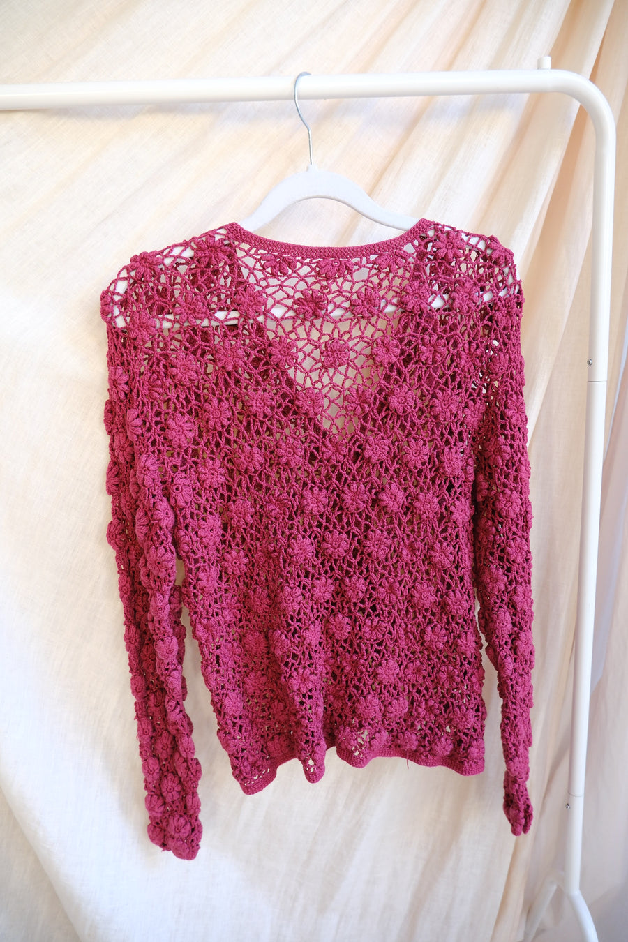 Floral Crochet Cardigan - S