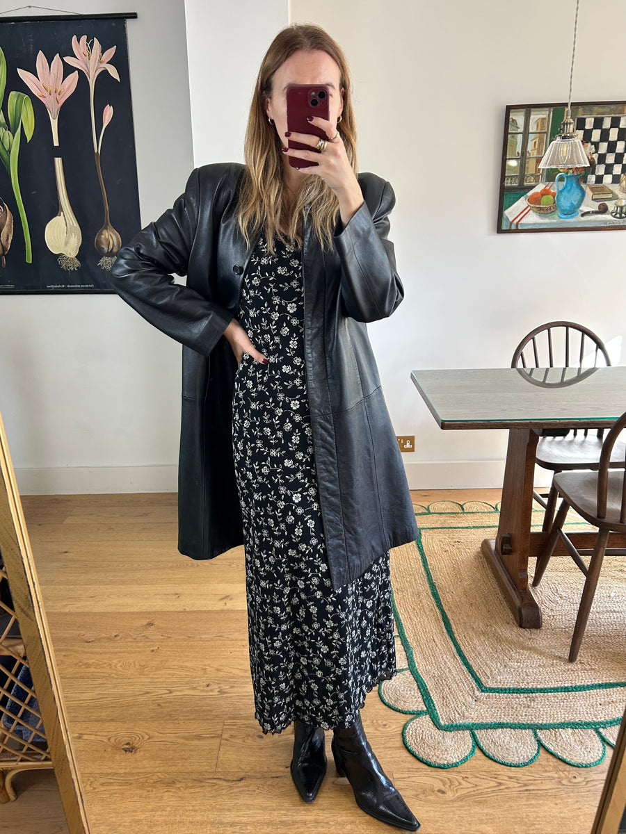Black Floral Maxi Dress - UK 8-10