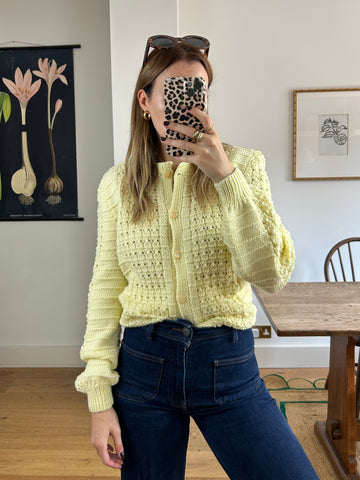 Yellow Knit Cardigan - M