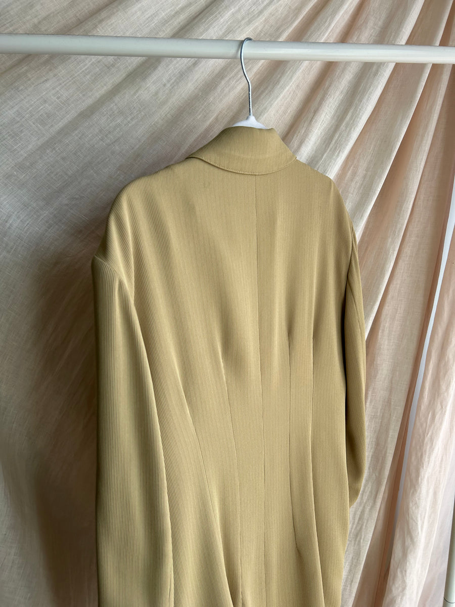 Green Ribbed Blazer - S
