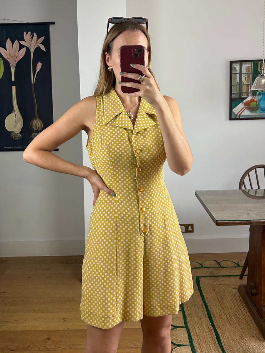 Yellow Polkadot Playsuit - UK 10