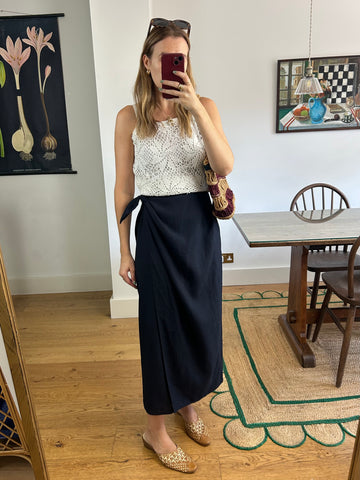 Black Wrap Skirt - UK 8