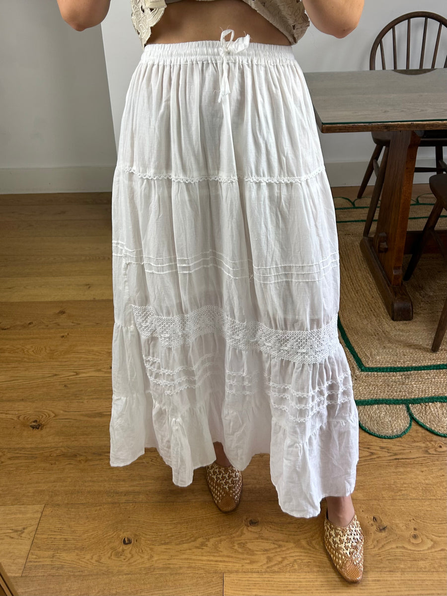 White Tiered Skirt - UK 8-10