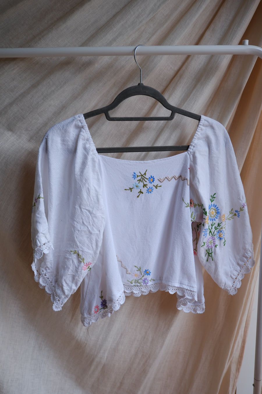 Reworked Embroidered Top - S/M