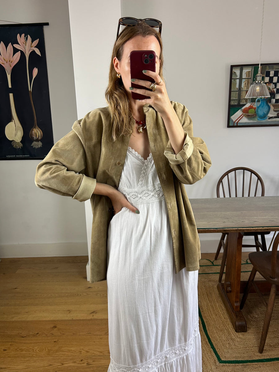 Brown Suede Shacket - M
