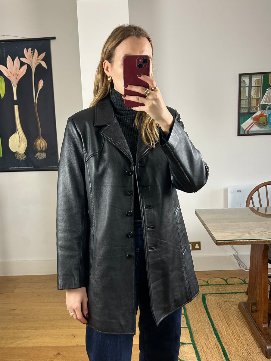 Black Leather Jacket - S