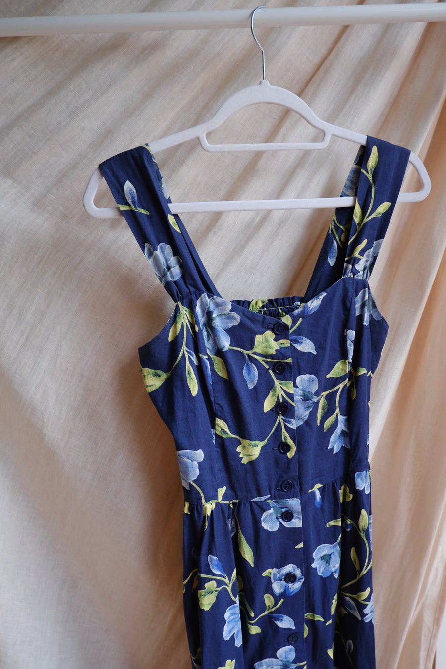 Navy Floral Dress - UK 8/10