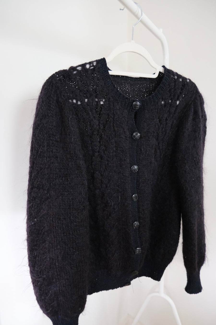 Black Mohair Cardigan - S – VintageInclined