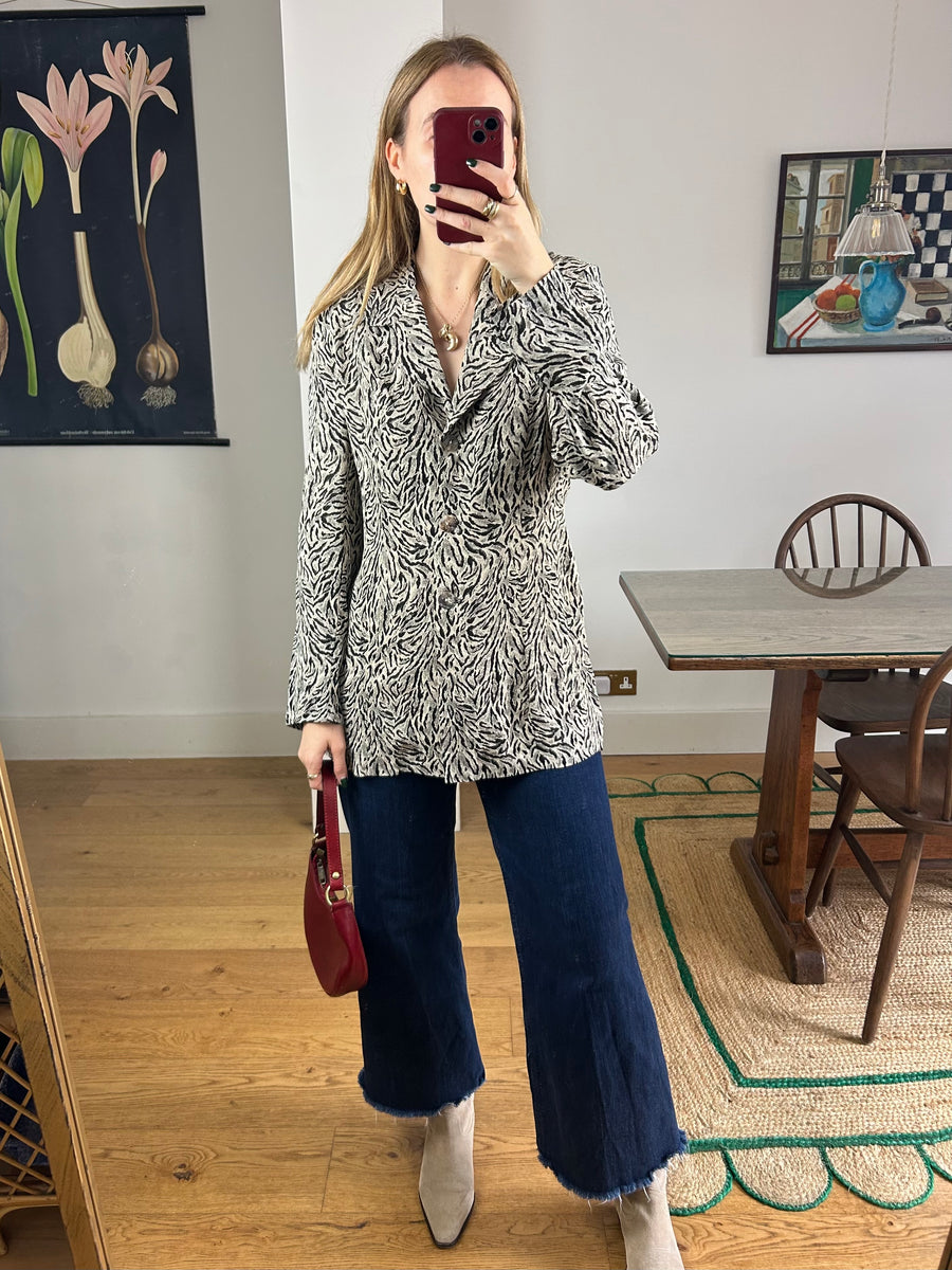 Animal Print Blazer - M