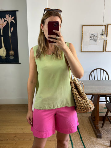 Green Silk Vest - M