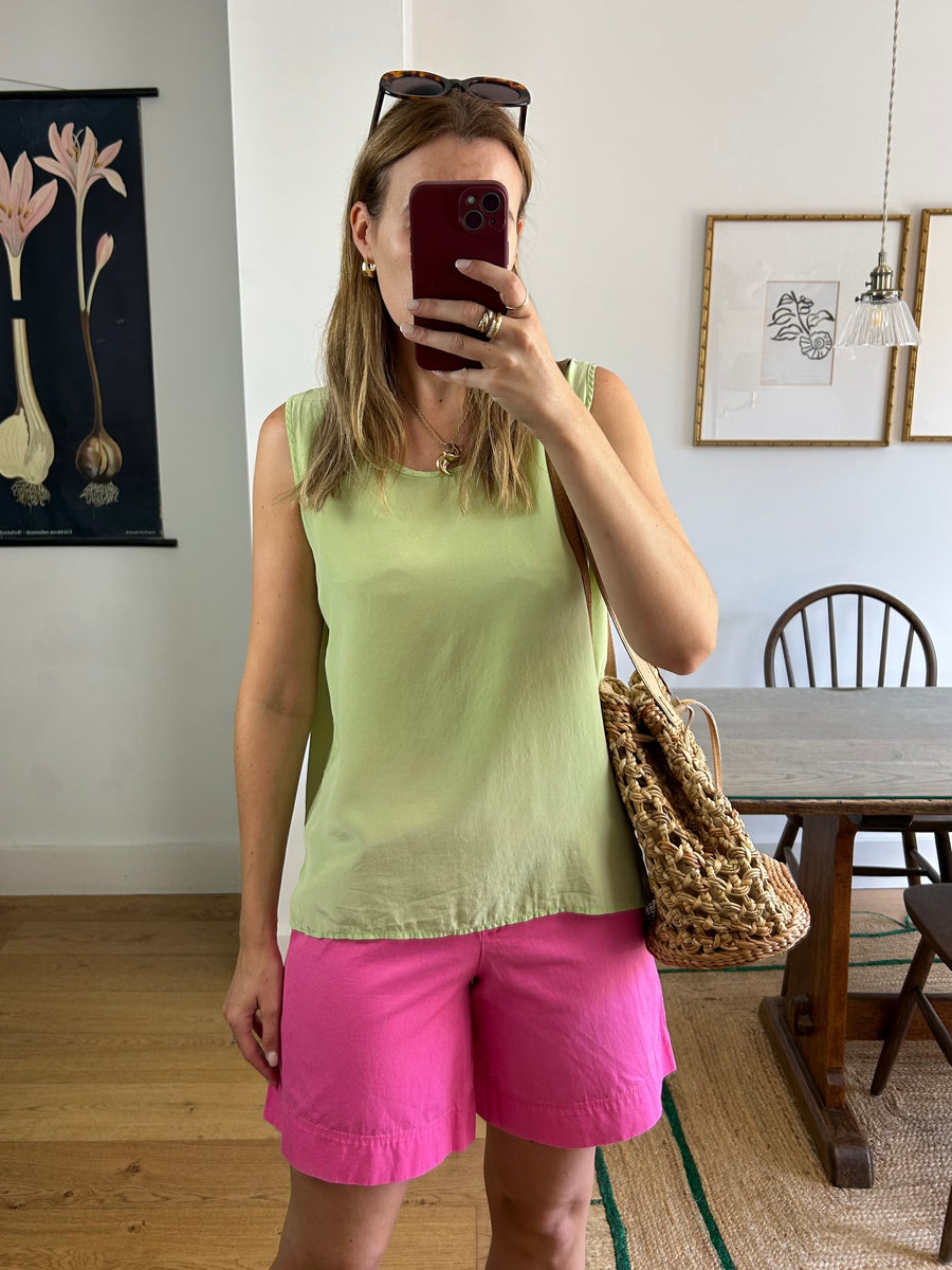 Green Silk Vest - M