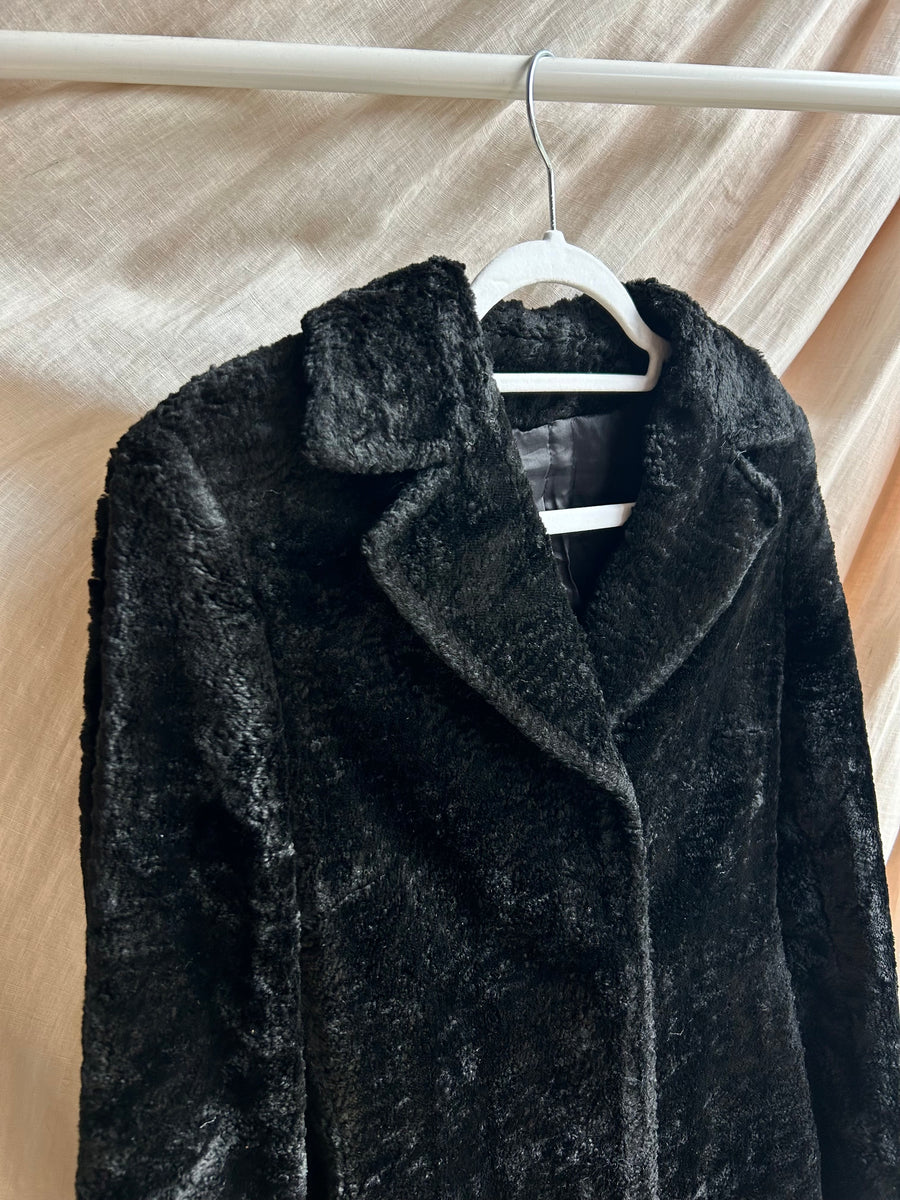 Black Faux Fur Coat - XS/S