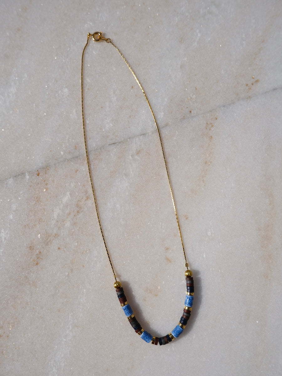 Beaded Gold Chain Necklace