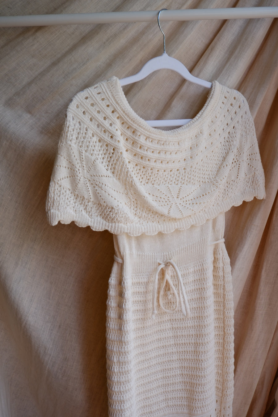 Cream Crochet Dress - UK 8