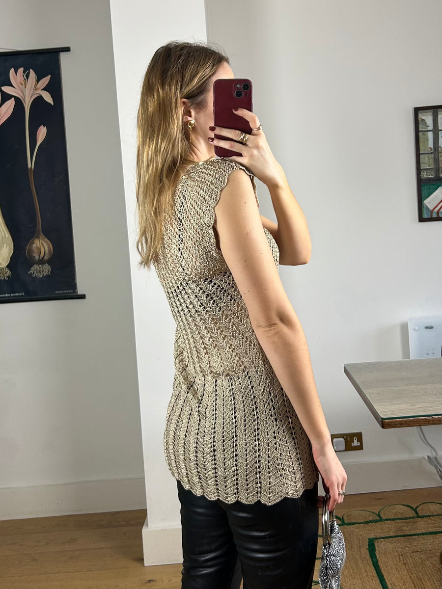 Gold Knit Top - S