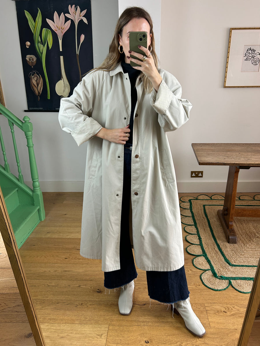 Polkadot Lined Trench Coat - M