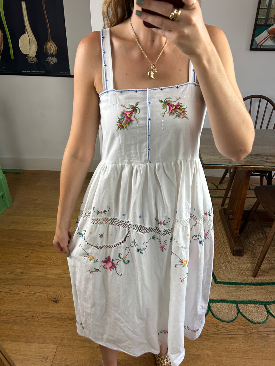 Reworked Embroidered Dress - UK 8