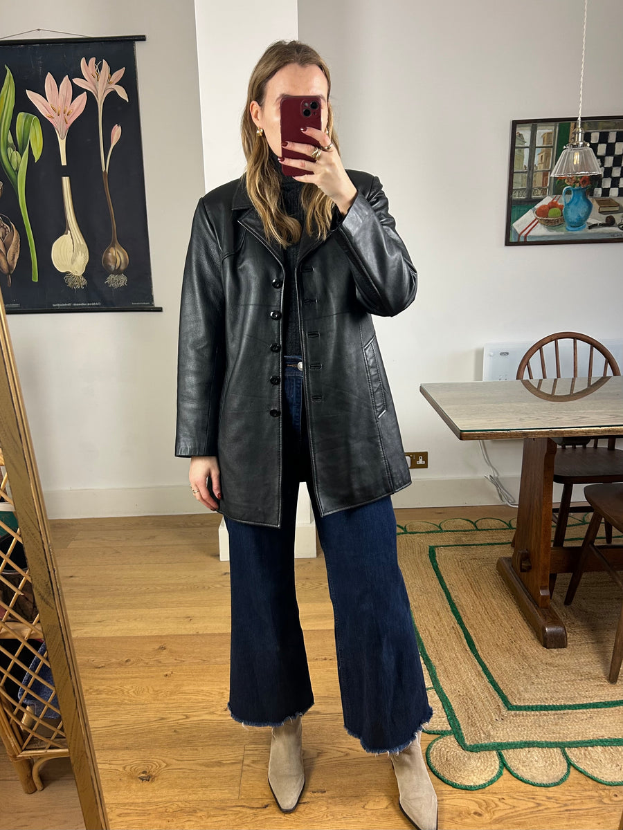 Black Leather Jacket - S