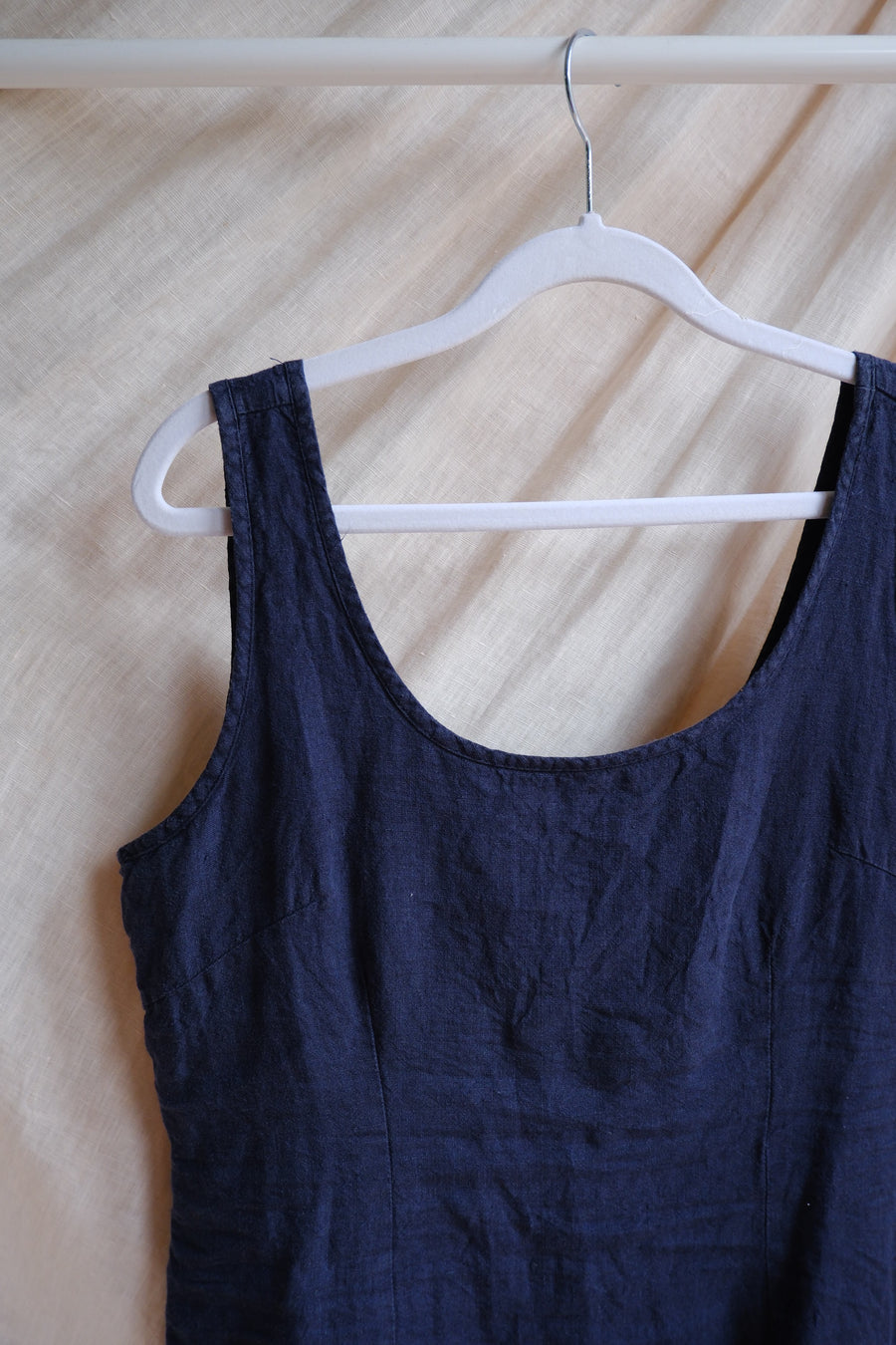 Navy Linen Dress - UK 12