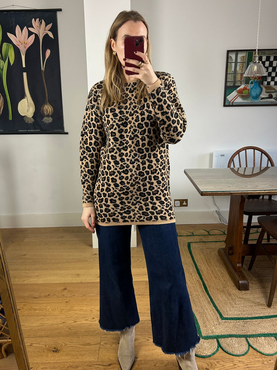 Leopard Knit Jumper - S