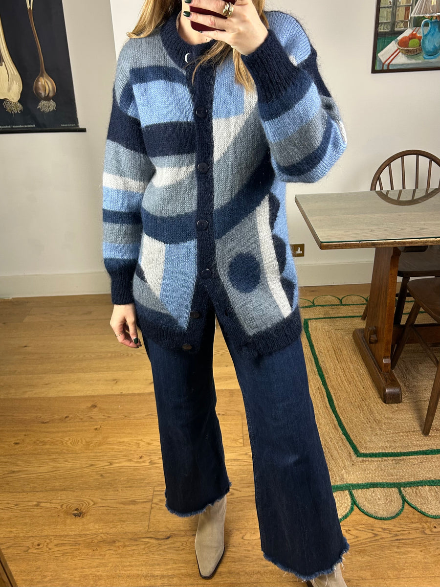 Pattern Mohair Cardigan - S-M