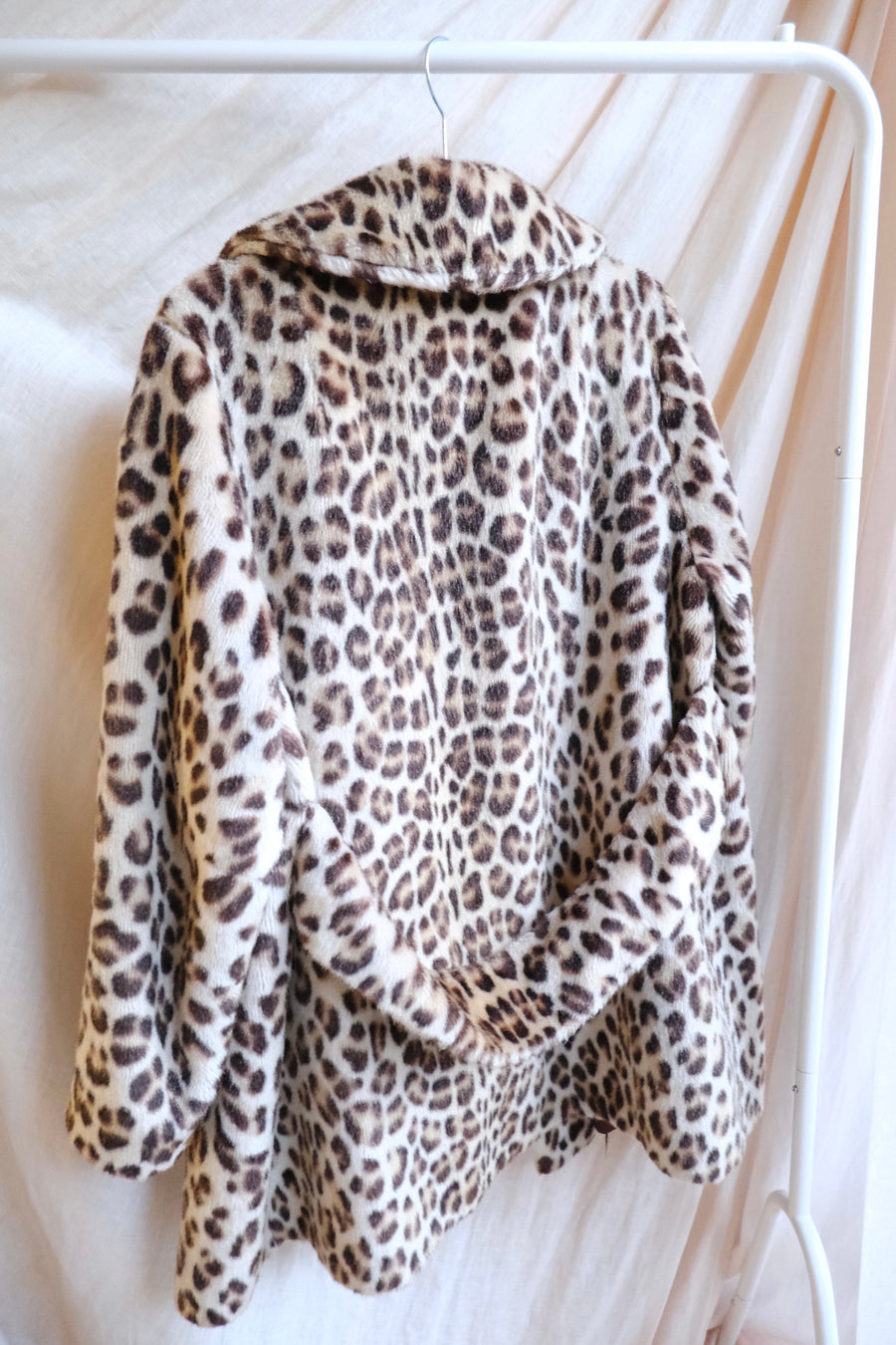 Leopard Faux Fur Coat - M