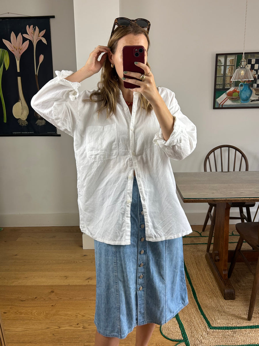 White Linen Shirt - M