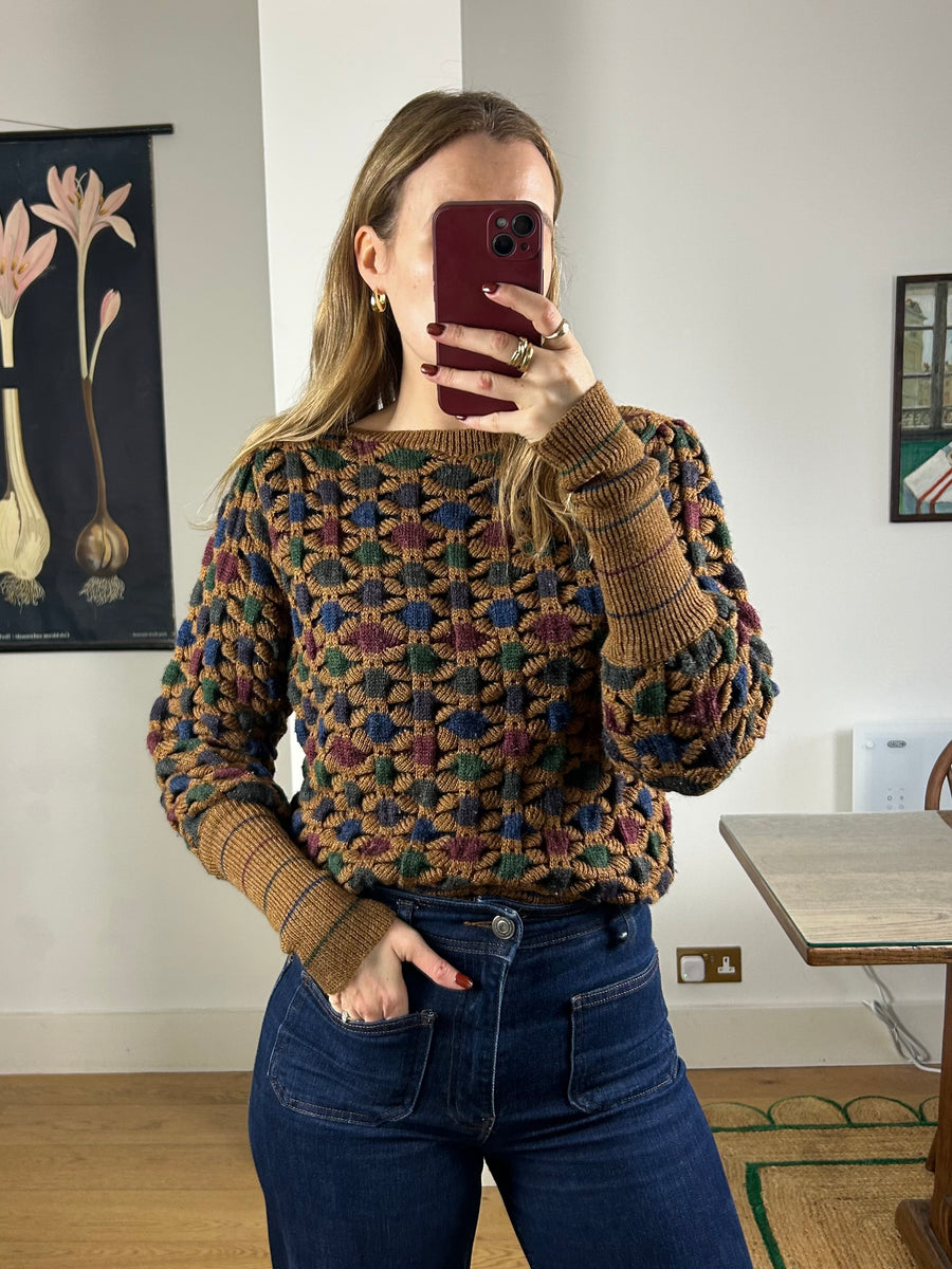 Brown Knit Jumper - S