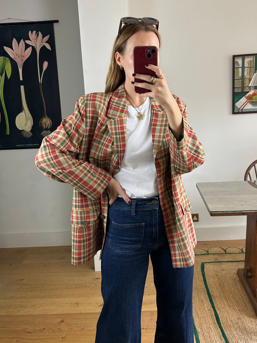 Autumnal Check Blazer - L