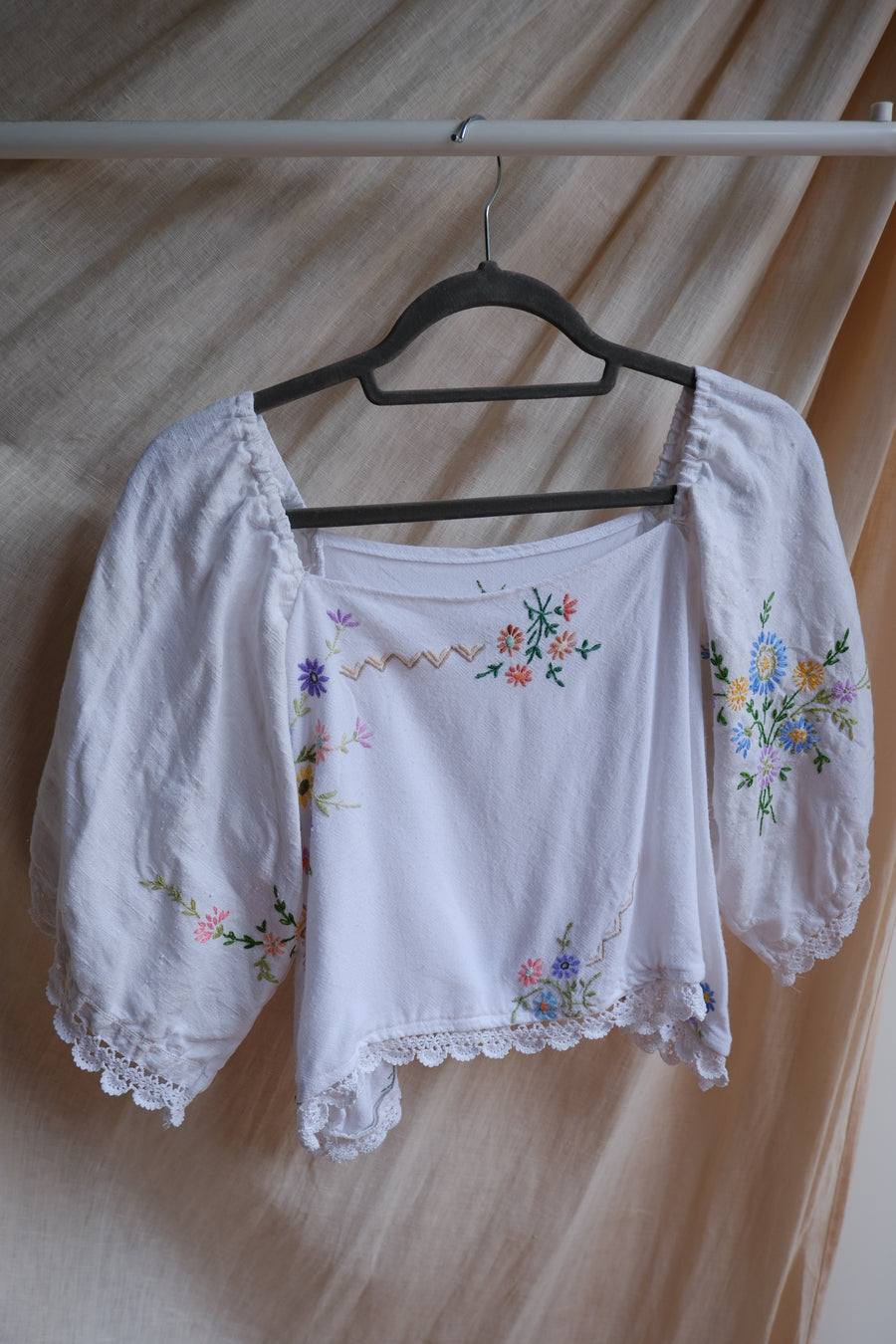 Reworked Embroidered Top - S/M