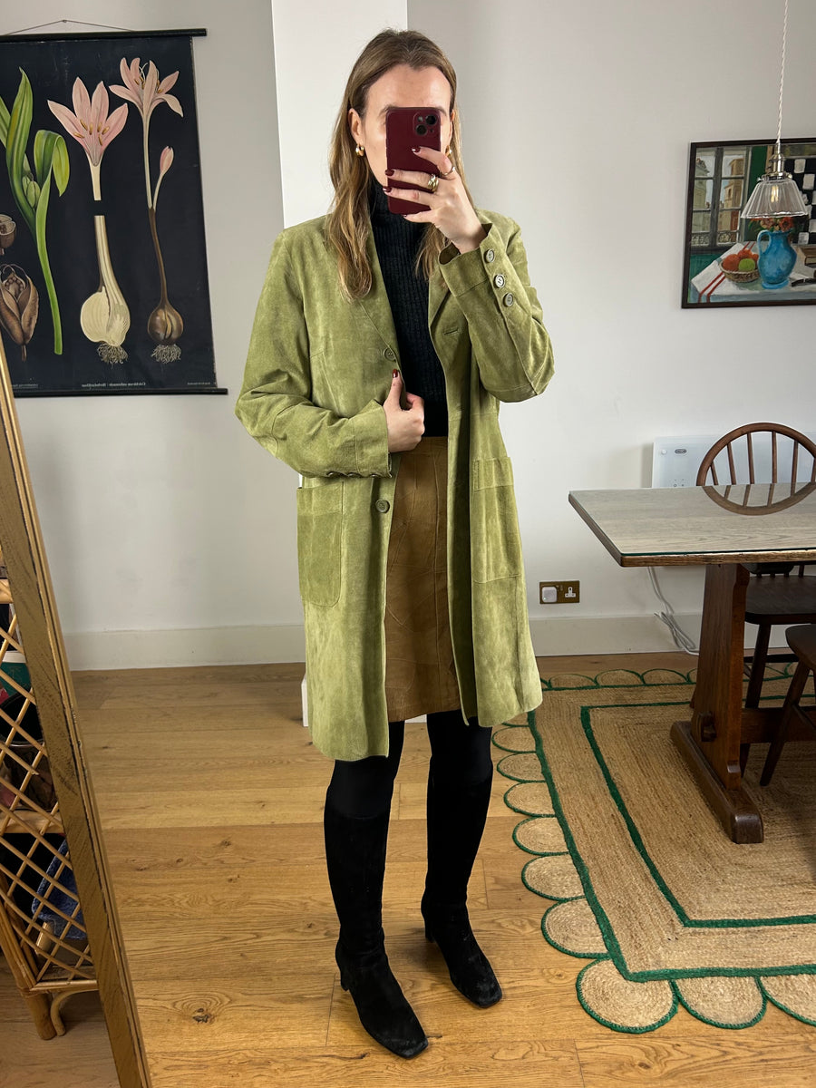 Green Suede Jacket - S/M