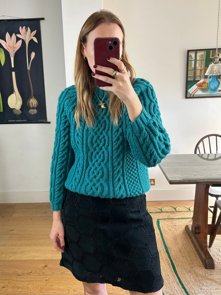 Suede Patchwork Mini Skirt - UK 12