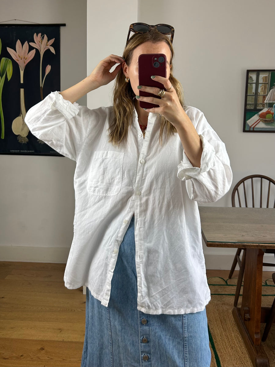 White Linen Shirt - M