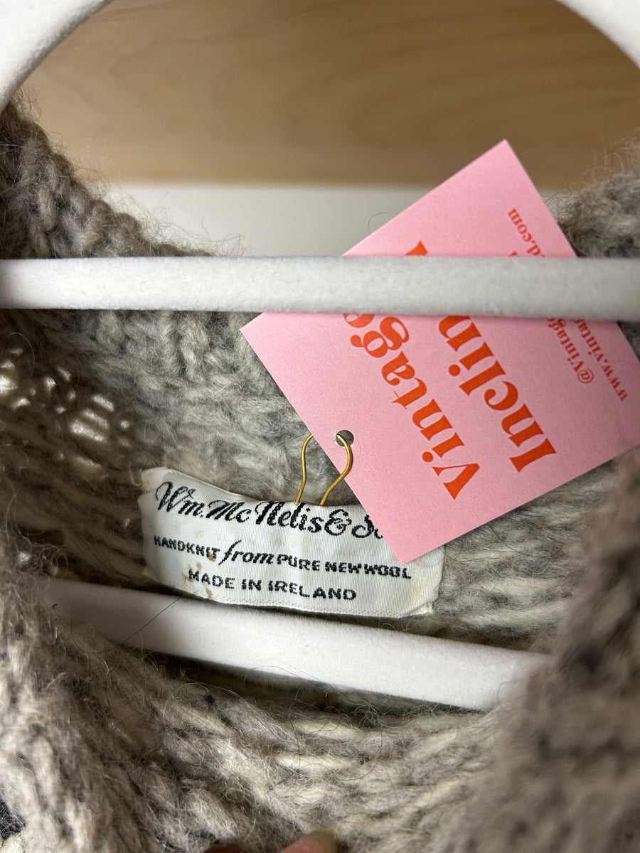 Grey Wool Fair Isle Jumper - M
