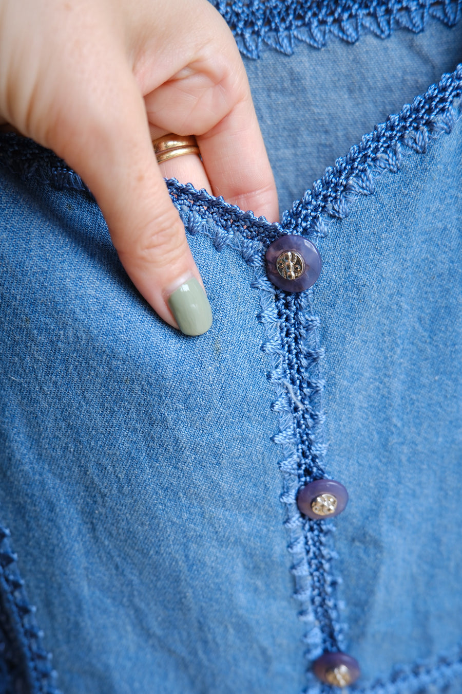 Denim Patchwork Waistcoat - M