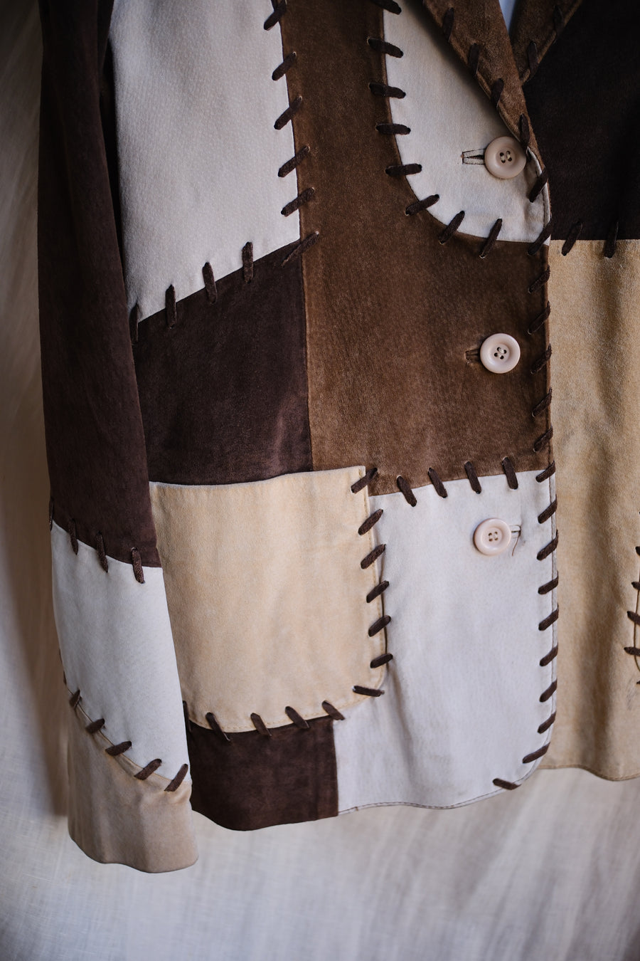 Suede Patchwork Blazer - M