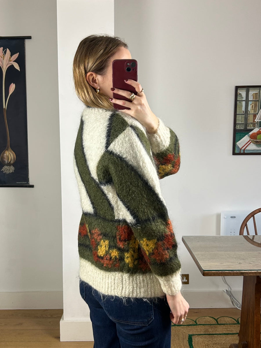 Mohair Striped Cardigan - S