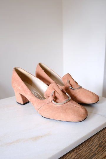 Pink Suede Loafers - UK 5